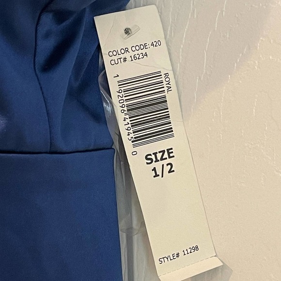 NEW Jump Apparel Deep V Plunge Neck Mini Prom Dress Royal Blue Size 1/2 / XS - Picture 6 of 10